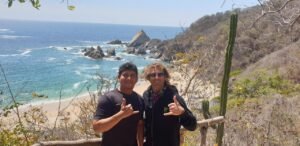 Eddie Signaigo and his friend Miguel on a surf trip to La Ticla, Michoacan.