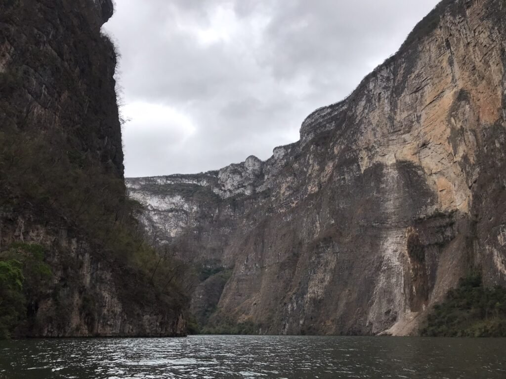 A view of Cañon Sumidero from the water.
