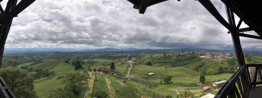 View from the lookout tower in Filandia, Columbia.