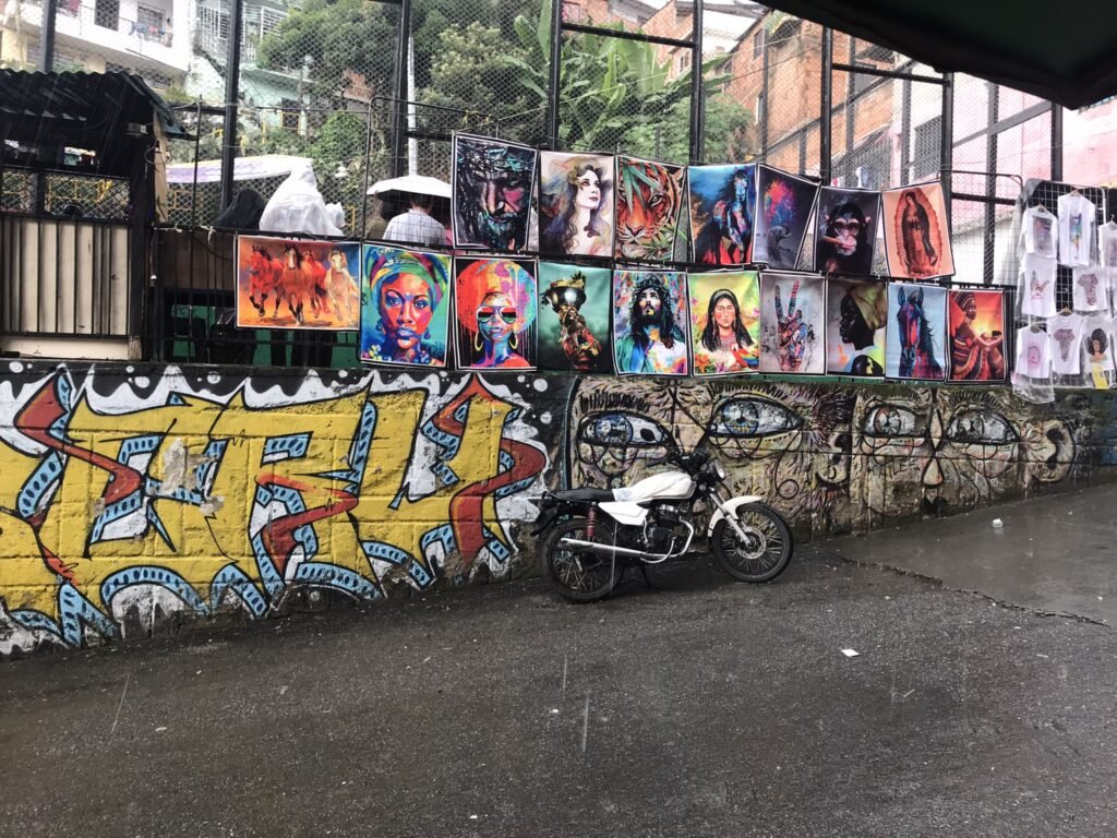 Streets of Comuna 13 in the rain.