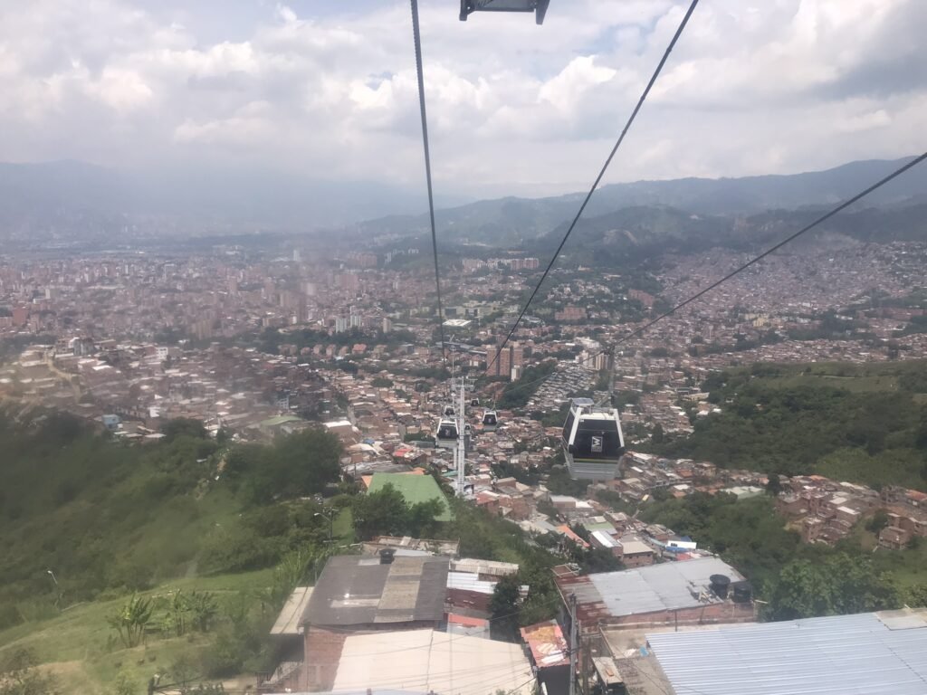 View from the metro cable in Medellín.