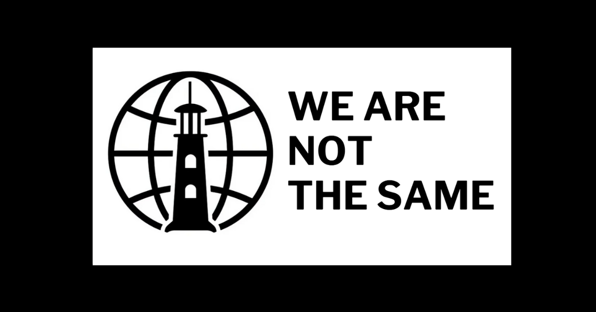 We Are Not The Same (Blog cover with globe logo)