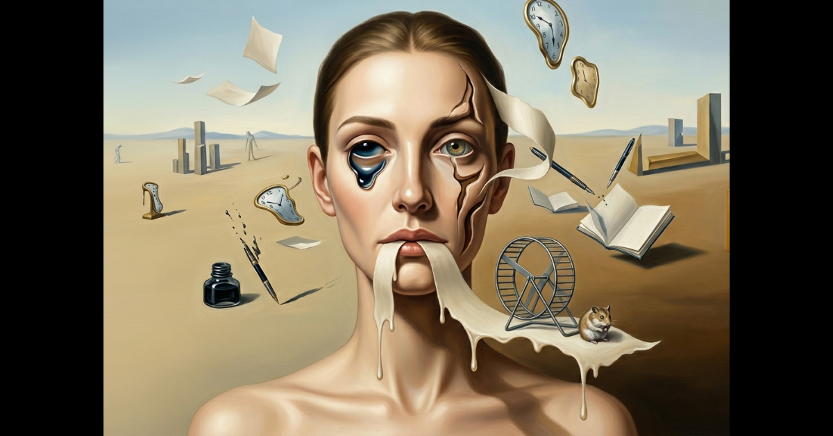 I Keep Writing Poem Cover Image - Dali Painting