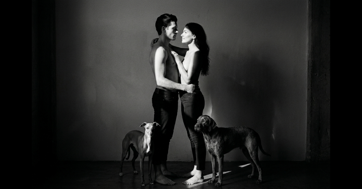 Next to You Cover Image - Man and woman with two dogs