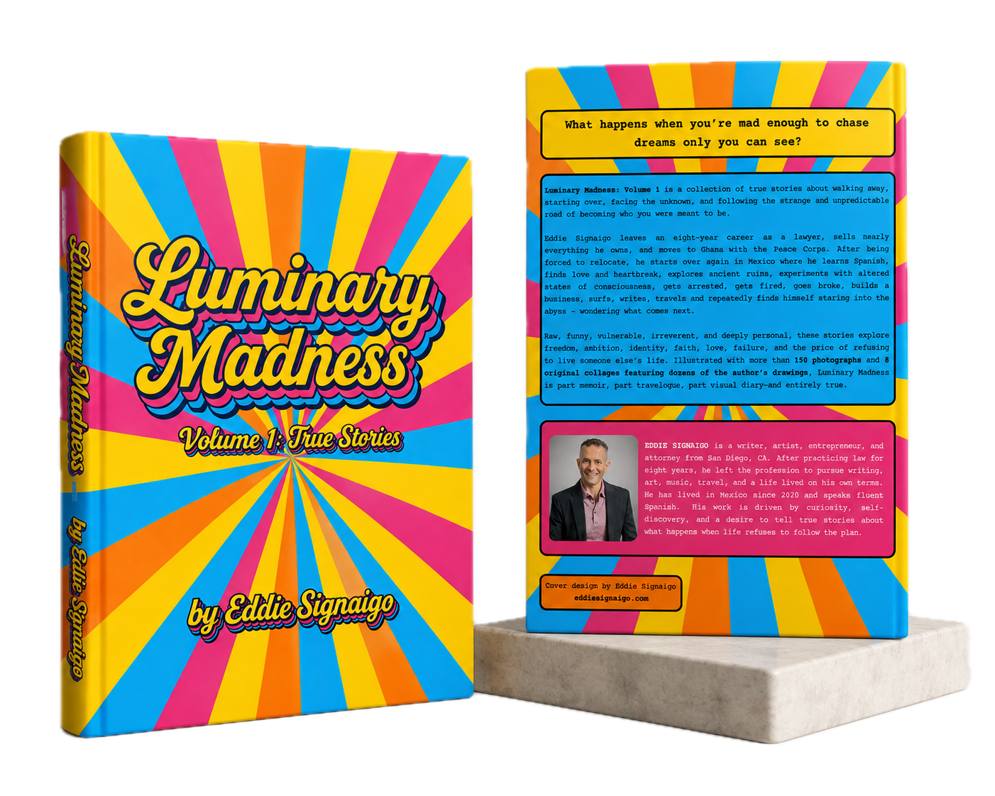 Luminary Madness Book Display 3 Luminary Madness Book Display - Front and back cover - Starburst design with pastel colors
